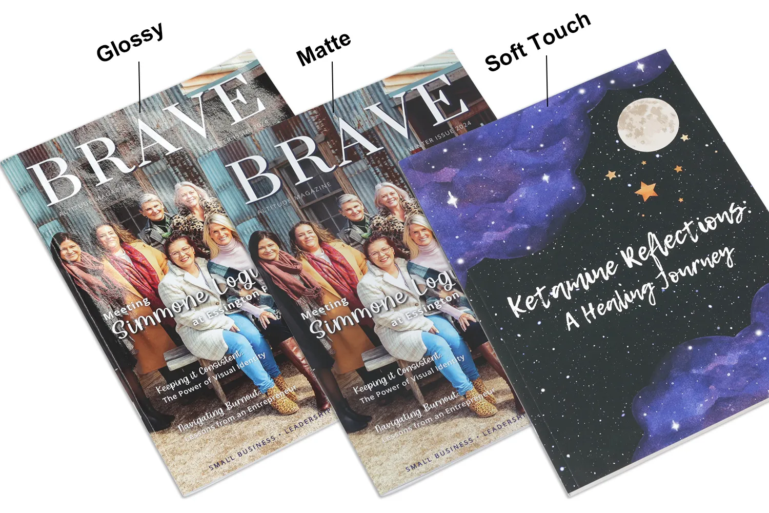 Lamination options: Glossy, Matte, Soft Touch